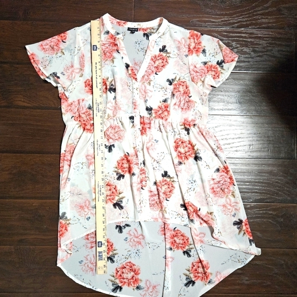 Torrid Lexie Babydoll Chiffon High-Low Sheer Floral Tunic Size 1 (1X) - Picture 13 of 13